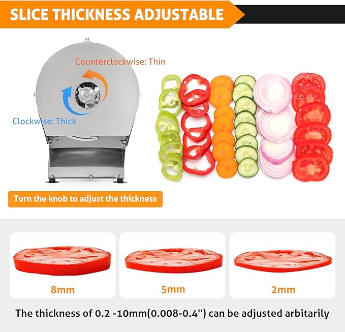 WICHEMI Electric Vegetable Slicer Commercial Fruit Slicing Machine Potato Slicer Electric Cabbage Shredder Machine 2 IN 1 Manual Electric Vegetable Cutter Stainless Steel Food Slicer