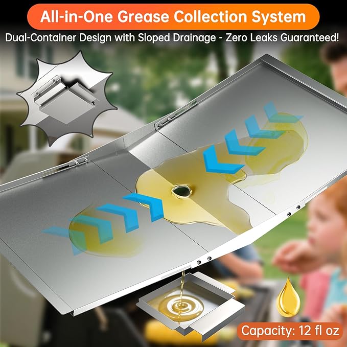 Universal Grease Tray with Catch Pan - Dyna Glo Grill Replacement Parts, Adjustable 24"-30" Drip Pan for 4/5 Burner Gas Grill Models from Nexgrill, Dyna-Glo, Expert Grill, Kenmore, BHG & More