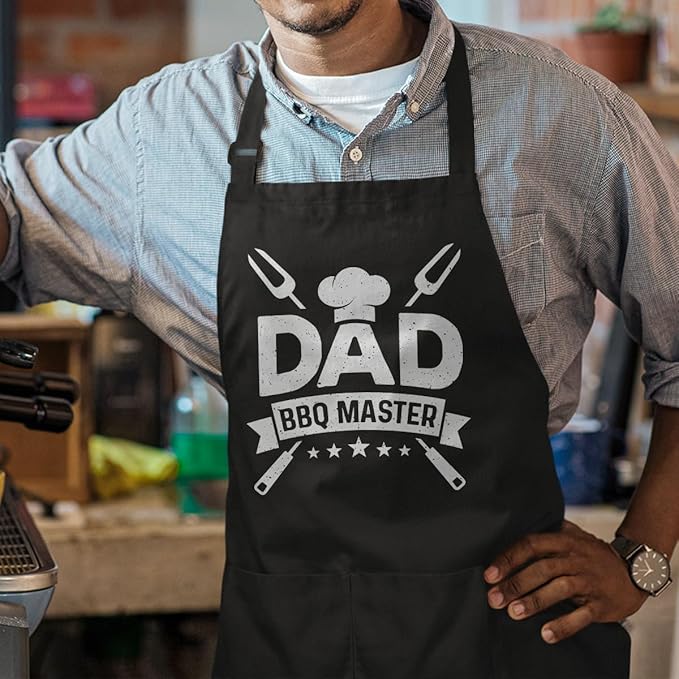 SANDJEST Funny Apron for Dad - Birthday Father’s Day Cooking Grilling Gifts for Mens