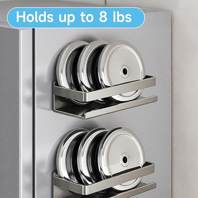 4 Pack Kitchen top of fridge Storage Organizer, Include Magnetic Spice Rack for Refrigerator, Paper Towel Holder, Kitchen Utensil Hanger and Hooks, seasoning rack Shelves