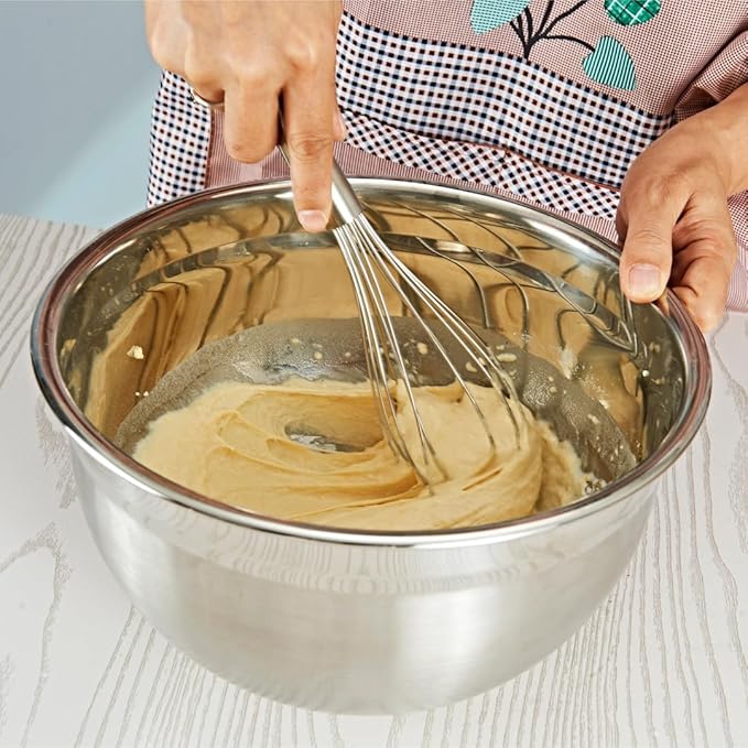Stainless Steel Mixing Bowl for Baking Cooking and Food Storage Metal Kitchen Aid Mixing Bowls 5 Quart