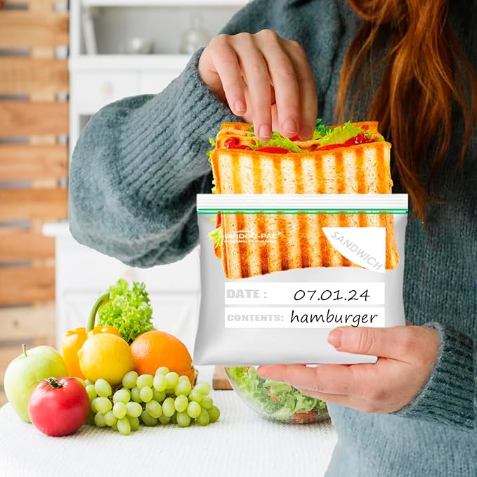 Sandwich Storage Zip Bags for Food On the Go, 300 Count | Double Zipper | 6.5" * 5.9", Freshness Easy Open Reclosable Clear Plastic Bags