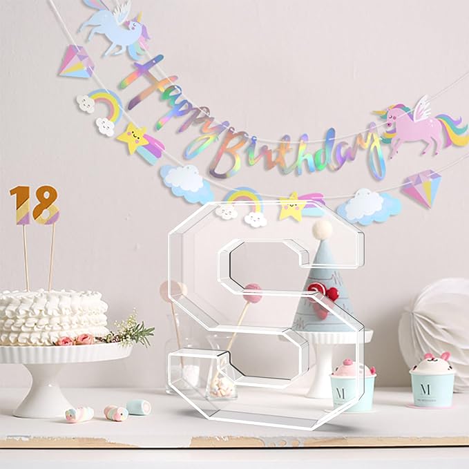 11" Acrylic Letter Charcuterie Tray, Charcuterie Letters Fillable Box for Food, Reusable Serving Cake Candy Dish Display Tray for Birthday Anniversary Party Decoration (Letter S)