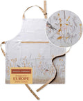 Maison d' Hermine 100% Cotton Apron for women with Pocket Kitchen Chef Apron for Men Cooking Gardening Server Waitress