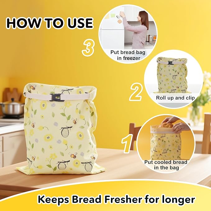 2 Pack Reusable Beeswax Bread Bags for Homemade Sourdough Bread, 17"×13" XL Cotton Beeswax Bags Keep Bread Fresh Sourdough bag, Freezer Safe Storage Container Keep Loaf Fresh