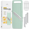 Narrow Handheld Mandoline Slicer for Kitchen – Professional Slicer Vegetable Cutter Japanese Mandoline Slicer with Interchangeable Stainless Steel Blades – Food Manual Slicer