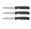 Kitchen Knife Set - MATTSTONE HILL Paring Knife Set, 4 Inch Serrated Utility Knife, Vegetable Knife Set, Slim Blade, Premium Stainless Steel, Semi Soft Handle, Black