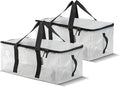 CleverMade Foldable Storage Container Bags, Pack of 2 Heavy Duty Plastic Reusable Oversized Packing, Under Bed or Duffel Storage Bins for Dorm Room Home Utility Laundry Grocery Shopping Travel