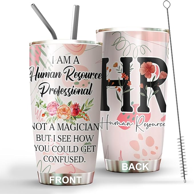 Hurman Resources Tumbler - Stainless Steel 20oz Straw Lid, HR Gifts For Women Men, Human Resources Professional Day Gifts For Coworkers Funny, HR Coffee Cups For Employees Staffs (HR03)