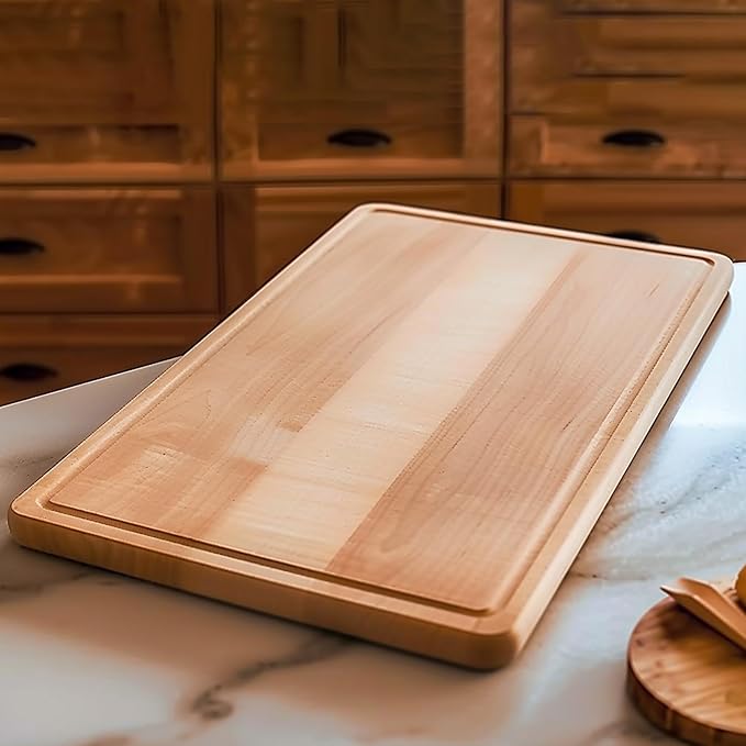 Muso Wood Maple Cutting Board Reversible Wood Cutting Board for Kitchen Wooden Cutting Board with Juice Groove for Cutting and Charcuterie (13x9x0.8”)