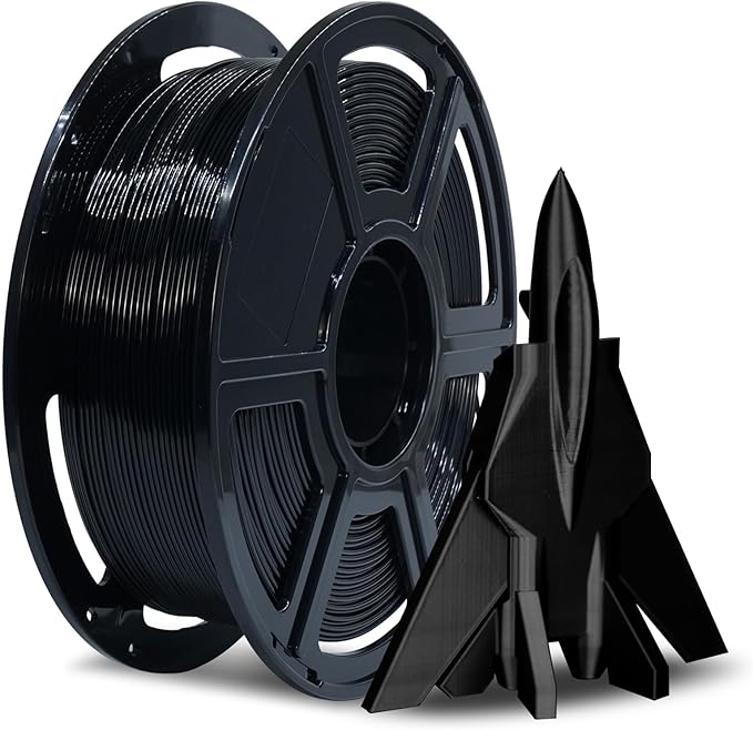 FLASHFORGE Rapid PETG Filament 1.75mm Black, Max 600mm/s High Speed Printing, 3D Printer Filament 1kg Spool, Dimensional Accuracy +/- 0.02mm, Fits Most 3D Printers