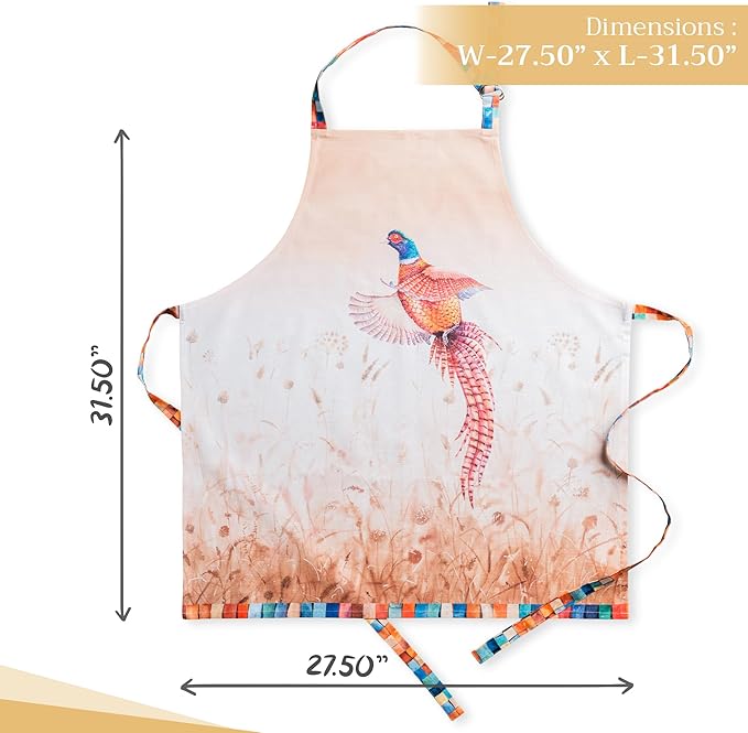 Maison d' Hermine 100% Cotton Apron for women with Pocket Kitchen Chef Apron for Men Cooking Gardening Server Waitress