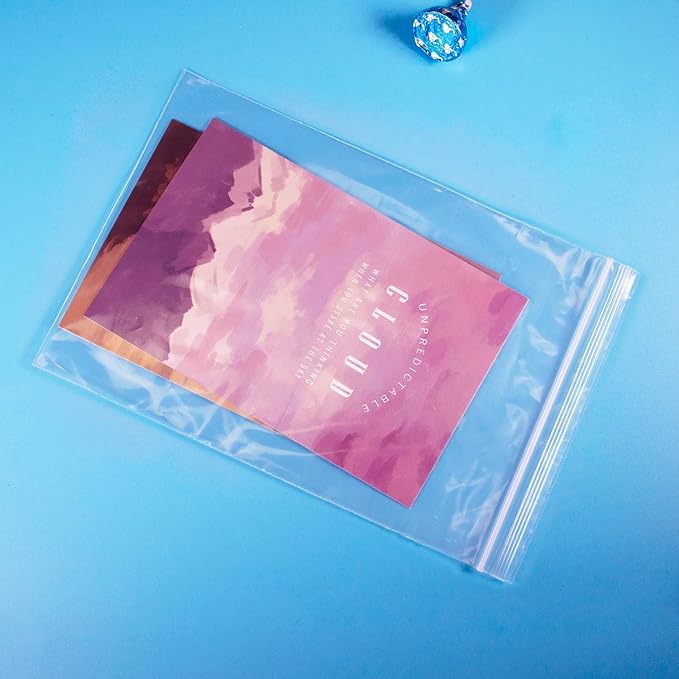 iMailer - 200 Count - 8" x 10" Zip Bags - Clear Reclosable Zip Plastic Poly Bags 2 Mil with Resealable Lock Seal Zipper for Art Prints, Brochure, Photoes, Handicraft Gift