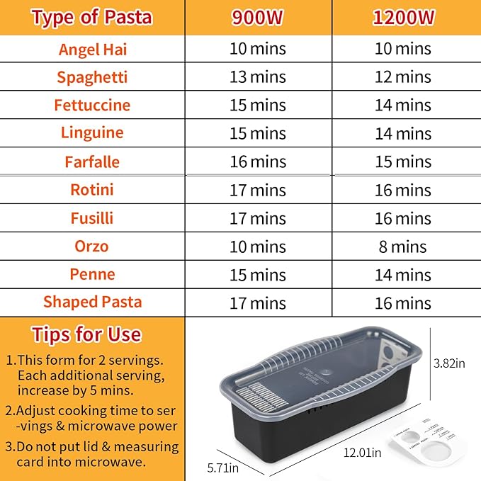 Microwave Pasta Spaghetti Cooker Pot with Strainer Lid,Pasta Cooker in Microwave with Water Level and Spaghetti Portion Measuring Device,Dormitory Office Apartment Kitchen Essentials