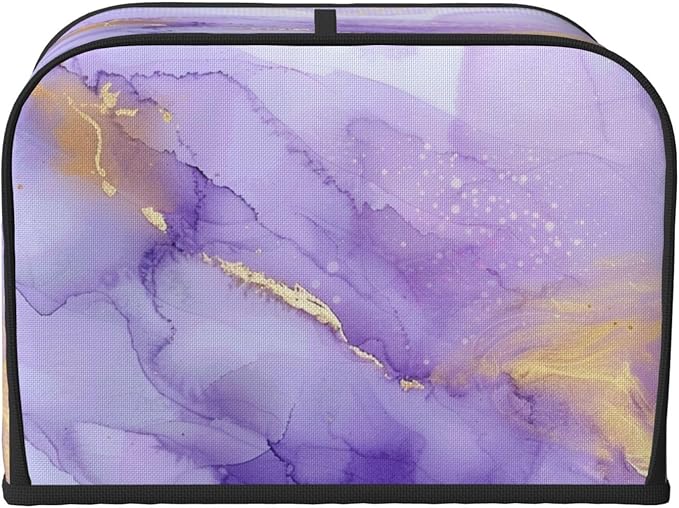Toaster Cover 4 Slice Pastel Purple Marble Kitchen Small Appliance Covers with Pockets Dust and Fingerprint Protection