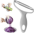 Upgrade 2 pack Veggie cabbage shredder for coleslaw stainless steel cucumber carrot Potato peeler grater slicer,Kitchen gadgets (grey)
