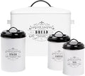 Baie Maison White Farmhouse Bread Box & Canister Set (Bread Box & Canister Set)