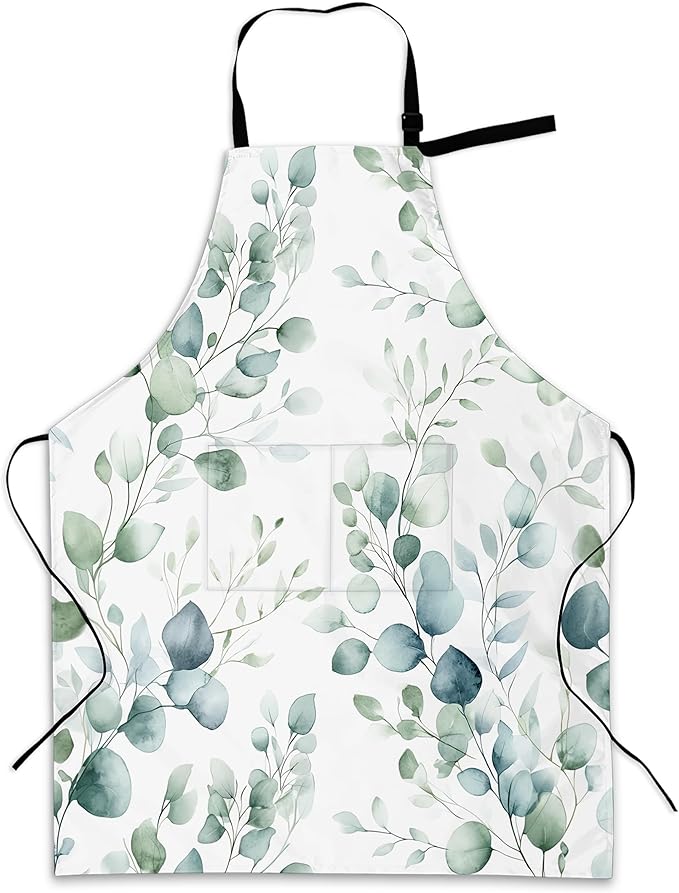 Cooking Apron for Women and Men,Adjustable Chef Bib Apron with 2 Pockets, Water and Oil Resistant for Kitchen Use