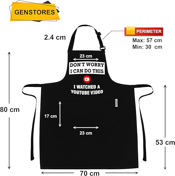 Funny Grilling Aprons for Men with Pockets BBQ Novelty Cooking Apron for Son Grandad Christmas Fathers Day Gift