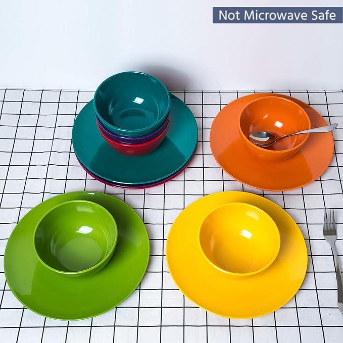 KX-WARE Melamine Bowls set - 28oz 6inch 100% Melamine Cereal/Soup/Salad Bowls, Set of 6 in 6 Assorted Colors | Shatter-Proof and Chip-Resistant Dishwasher Safe, BPA Free
