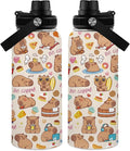 Capybara Gifts, 32 oz Insulated Water Bottle, Stainless Steel Water Bottles, Sports Travel Bottles, Cute Capybara Cups Gifts for Girls Women Capybara Lovers (1pcs)