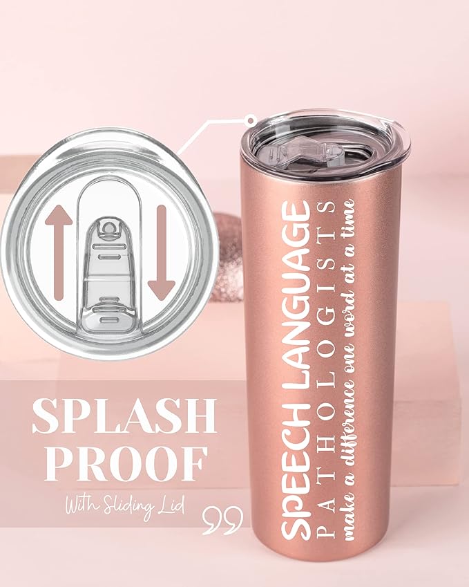 Speech Language Pathology Gifts for Women, Gifts for SLP on National Speech Pathologist Day, Birthday and Chirstmas, 20 oz Insulated Stainless Steel Travel Tumbler-ONE WORD AT A TIME