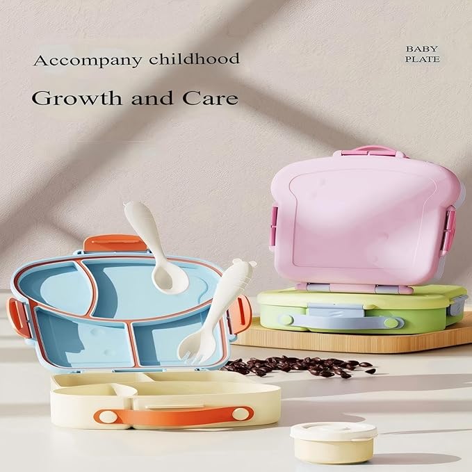 Lunch boxes for kids， Leakproof Bento box with Compartments - BPA-Free & Chemical Dye-Free, Suitable for children of all ages, Perfect for School Lunches, Picnics & Short Trips . (Mousse Blue)
