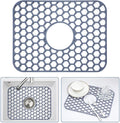 Silicone Sink Protectors for Kitchen Sink with Center Drain - 16.2"x12.5" Kitchen Sink Mats Accessory, Non-Slip Heat Resistant Sink Mat for Bottom of Farmhouse Porcelain Stainless Steel Sink