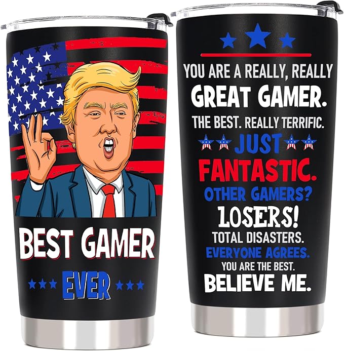 Gamer Gaming Gifts for Men Teen Boys, Cool Gifts for Gamers - Gaming Stuff for Teenage Boyfriend Son Husband, Christmas Video Game Lover Gift, 20 OZ Stainless Steel Insulated Travel Coffee Tumbler Cup