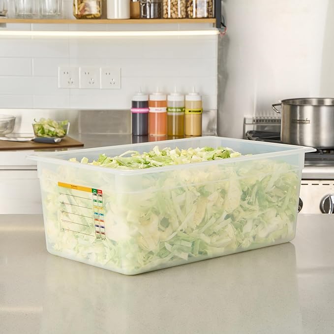 Restaurantware Food Pans Pack of 10 Plastic Rectangle Food Containers Full Size with Traceability Label, Storage Containers Dishwashable Hot Cold Friendly for Restaurants Buffet Commercial Use