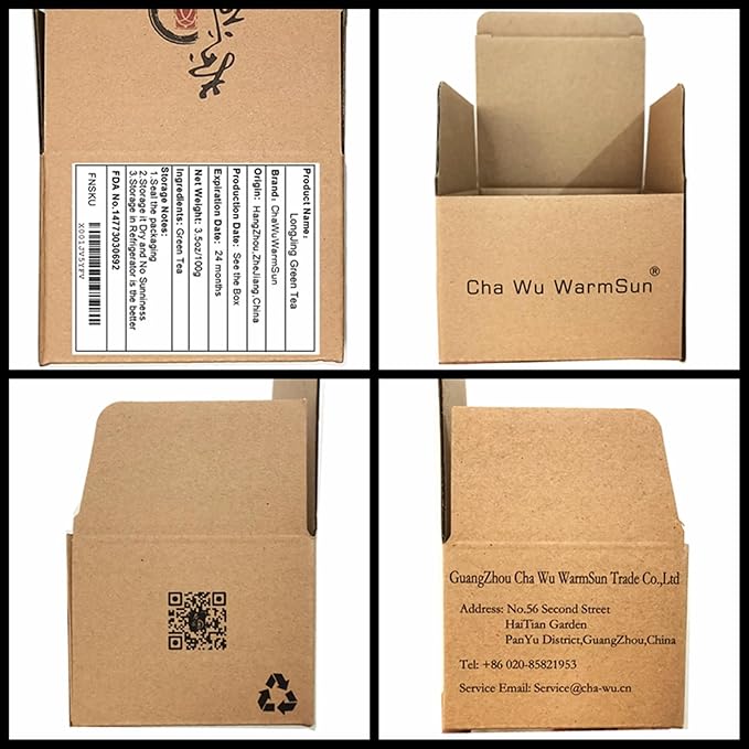 ChaWuWarmSun [S] LongJing Green Tea,3.5oz/100g,Chinese Dragon Well Green Tea Loose Leaf