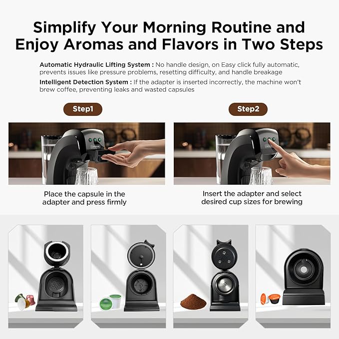 Warriors1 Coffee Maker for Keurig K Cup pod, Espresso Machine for Nespresso Original, Dolce Gusto Pods, Ground Coffee, Coffee Machine for kitchens, apartments, dorms, RVs & camping, 28 oz Reservoir