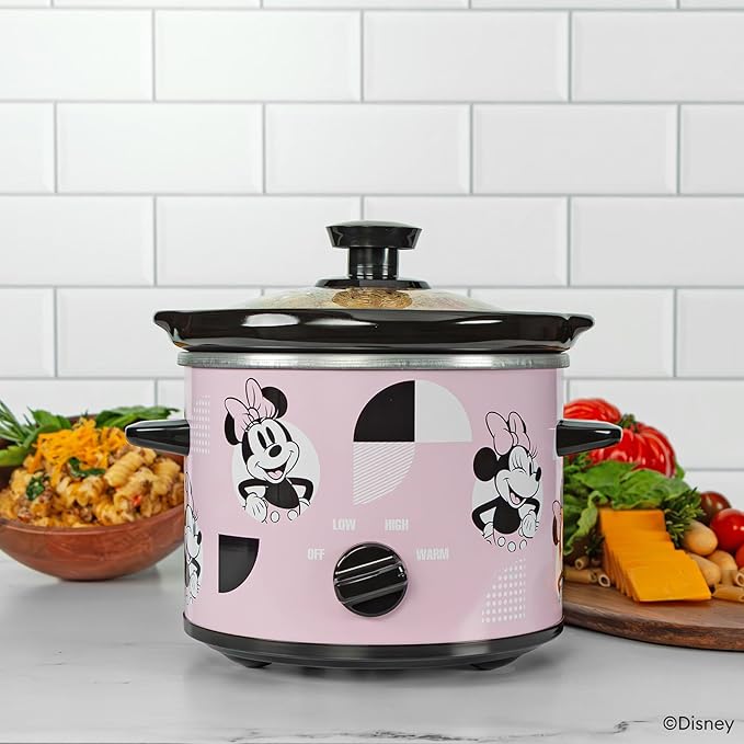 Uncanny Brands Disney Minnie Mouse 2qt Slow Cooker - Small Kitchen Appliance