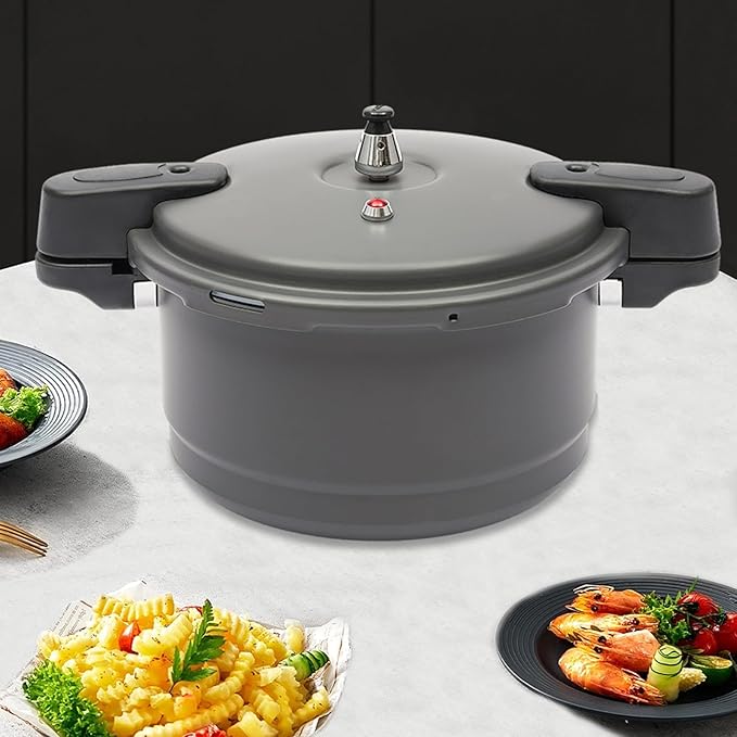 Pressure Cooker, Pressure Canner with 9.5 Quart Hard Anodized,Lightweight Pressure Cooker with Spring Valve Safeguard Devices，Home Daily Pressure Pot with Steam Rack