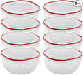Sterilite Ultra-Seal 8.1 Qt Bowl, Large Airtight Food Storage Container, Latching Lid, Microwave and Dishwasher Safe, Clear With Red Gasket, 8-Pack