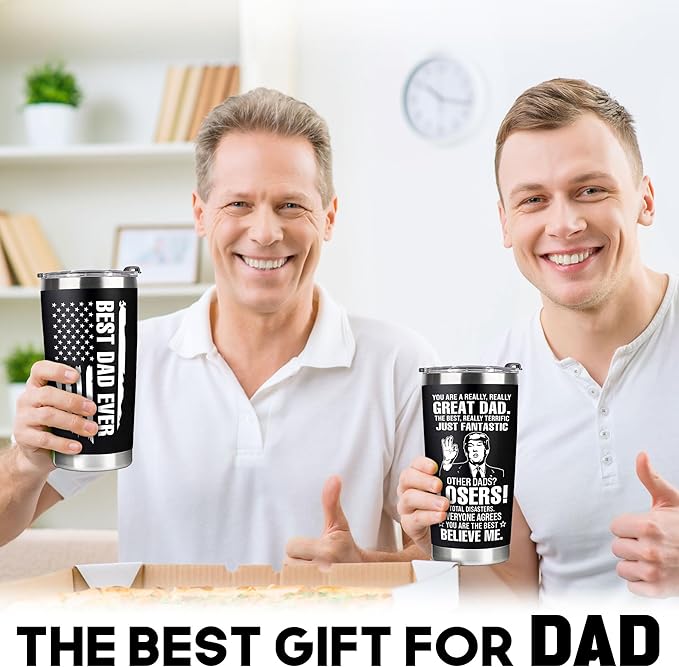 Christmas Gifts for Dad, Men - Gifts for Dad from Daughter, Son - Dads Birthday Gift Ideas, Happy Birthday gifts for Dads, Fathers - Best Dad Ever Gift, Present for dads - 20 Oz dad Tumbler