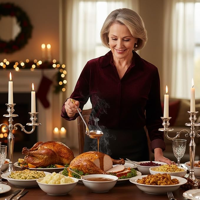 KEAWELL Premium 7.5 inch Luxury Gravy Ladle, 18/10 Stainless Steel, Small Gravy Spoon for Home. Solid and Sturdy, Dishwasher Safe. (1, Gold Accent)