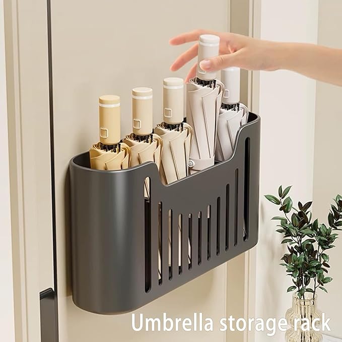 Kitchen Cabinet Door Storage Box, Self-Adhesive Wall-Mounted Storage Box, Wardrobe/Bathroom/Refrigerator Small Item Organizer (Grey)