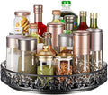 10" Lazy Susan Organizer Turntable,360 Rotating Spice Rack Lazy Susan for Cabinet Dining Table Top Countertop Pantry Kitchen Cupboard Vanity Bathroom Refrigerator Black