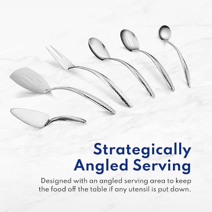 New Star Foodservice 52183 Hollow Handle Solid Serving Spoon, 12", Silver