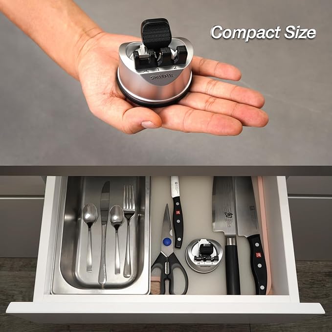 SHARPAL 191H Knife & Scissors Sharpener | Repairs, Restores & Sharpens Straight, Serrated & Kitchen Knives – Versatile Sharpening Tool for Blades, Christmas Gifts