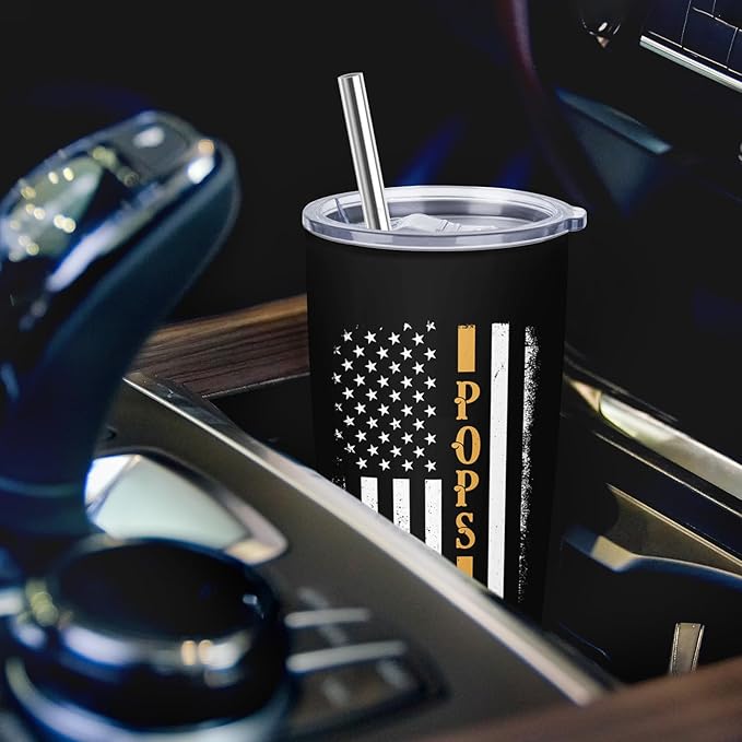Pops Gifts for Grandpa, Pop Gifts from Grandkids, Best Pops Ever Gift, Christmas Fathers Day Birthday Gift for Pops from Grandchildren, Grandpa 20 Oz Tumbler