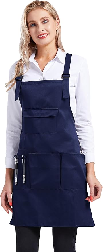 Nanxson Adjustable Women Bib Apron Multi Function Professional Salon Stylist Work Apron with Tool Pockets CF3010