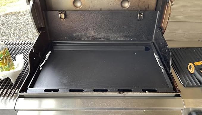 Full Size Griddle Insert for Weber Genesis 300 Series Gas Grills, 7524 Flat Top Grill Griddle Insert with Handles for Weber Genesis E310 E320 S330 EP310 EP320 EP330 CEP-310 Series, Carbon Steel
