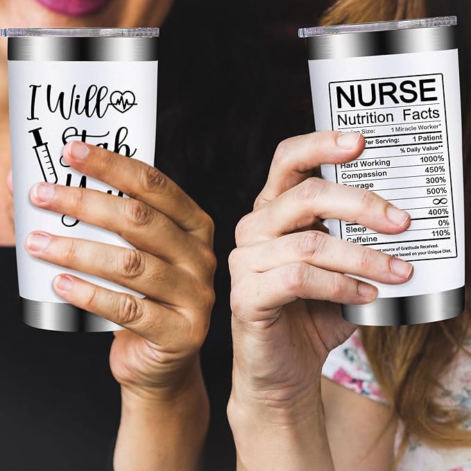 Nurse Gifts for Women - Nurses Week Gift - Nurse Graduation Appreciation Christmas Gifts for Nurses, Practitioner - 20oz I Will Stab You Tumbler Cup