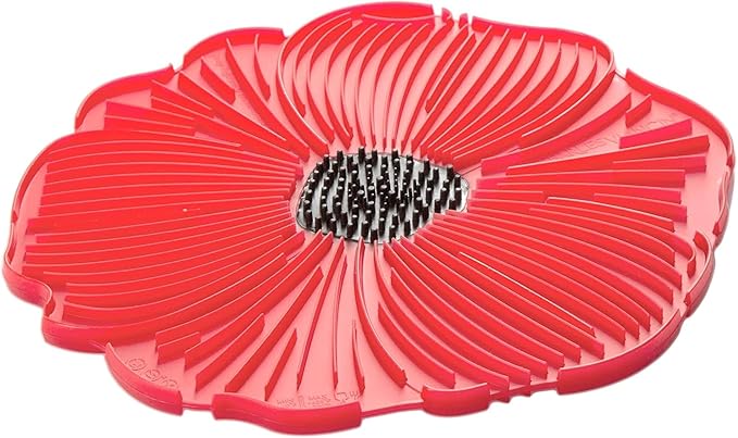 Poppy Pop Food Safe Silicone Trivet - 8''/20cm - Withstands Temperatures up to 220°C/428°F - BPA-Free, Plastic Free, Food-Grade Silicone - Microwave and Dishwasher Safe - Red Scarlet