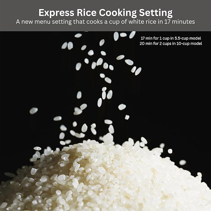 Tiger Corporation JKT-D18U 10-Cup Capacity Induction Heating Electric Rice Cooker with 12 Menu Setting, 24-Hour Keep Warm Setting, Spatula and Measuring Cup (Black and Stainless Steel)