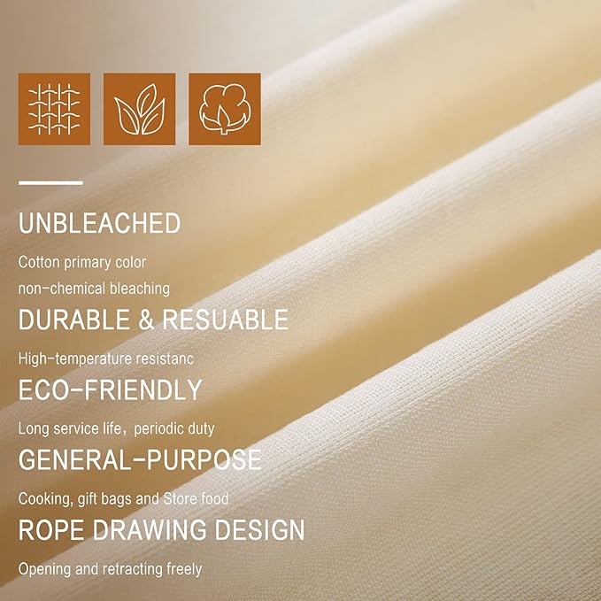 15 Packs Muslin Bags with Drawstring Canvas Large Storage Cloth Bags Bulk Cotton Reusable Grocery Sacks DIY Craft Sachet Sacks for Party Wedding Home Storage, Natural Color(13.8 x 10 Inches)