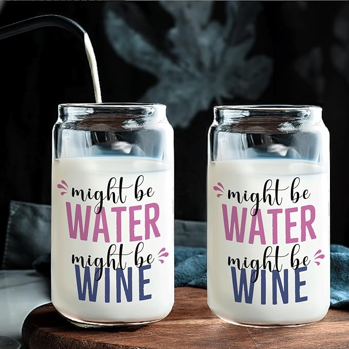 Wine glasses cup Gifts for Cocktail Lovers, Funny Might Be Wine Tumbler Gifts For Women 14oz,Tequila Lime drinking jar for Cocktail Lovers