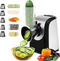 5 In 1 Professional Electric Cheese Grater, 150W Electric Cheese Shredder for Block Cheese Grater Shredder Salad Shooter for Cheeses, Shredded Carrots Cabbage and Nuts for Home Kitchen Use, BPA-Free